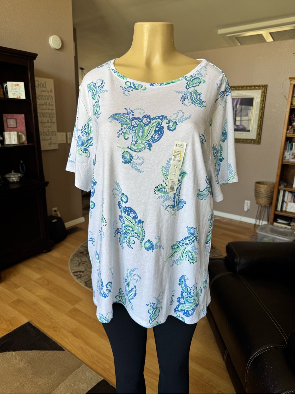 Croft & Barrow The Classic Tee short sleeve-size 1X-NWT